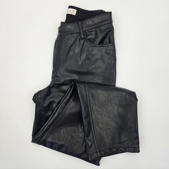 Abercrombie & Fitch Criss-Cross Waist Vegan Leather 90s Straight Leg 26/2 - Picture 9 of 9